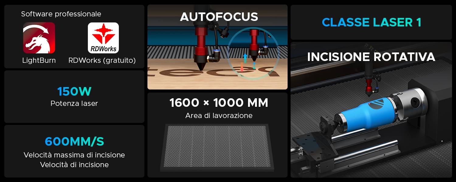 150w Macchina per Incisione e taglio  laser con massima area e potenza