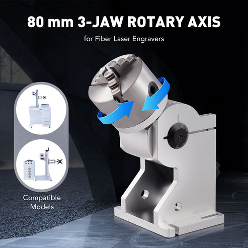 Asse rotante da 80 mm per incisori laser a fibre e MOPA | LRA-602D