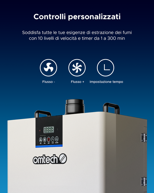 Purificatore di fumo da 300 W con 4 strati filtranti per Incisore laser | LSP-300