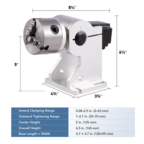 Asse rotante da 80 mm per incisori laser a fibre e MOPA | LRA-602D