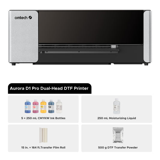 OMTech Aurora D1 Pro | Stampante DTF a testina Dual-head