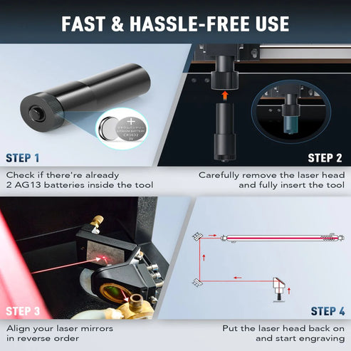 Dispositivo di allineamento laser per taglierina e incisore laser CO2 - LAT-1655