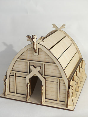 casa in legno tagliata al laser
